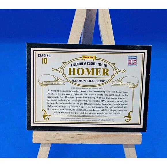 Killebrew Clouts 500th Homer #10 Panini 2012 Louisville Slugger - Picture 3 of 4